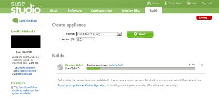SUSE Studio - tvorba cd iso obrazu 