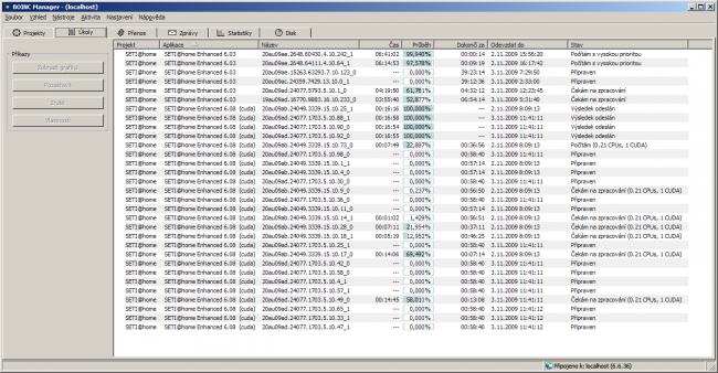 BOINC SETI&Home přes CUDA na GeForce GTX 260-216