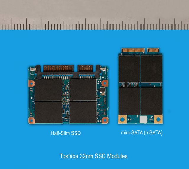 Toshiba 32nm SSD: Half-slim SSD SATA a mini-SATA (mSATA)