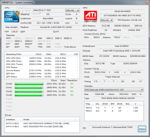 Intel Core i7/i5 + P55: HWiNFO32 Summary - Core i7 920