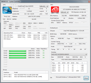 Intel Core i7/i5 + P55: HWiNFO32 Summary - Core 2 Quad Q9450