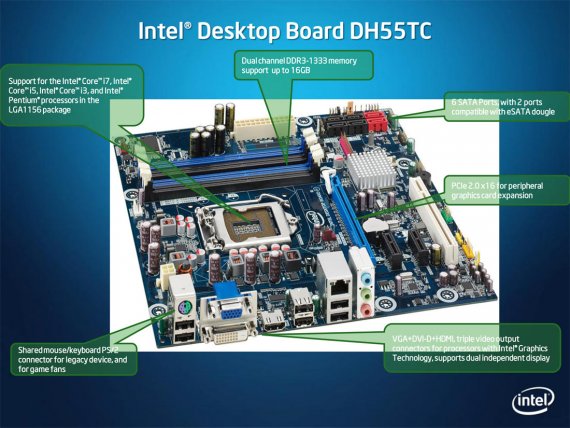 Popis desky Intel DH55TC