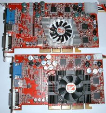 Radeon 9800 PRO (nahoře) vs. Radeon 9700 PRO (dole)