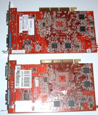 Radeon 9800 PRO (nahoře) vs. Radeon 9700 PRO (dole)