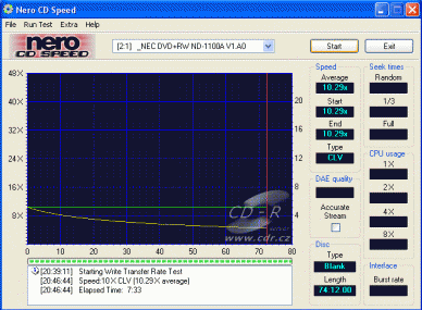 NEC ND-1100A - CDspeed zápis CD-RW