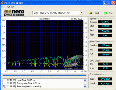 NEC ND-1100A - CDspeed DVD-RW video Nero