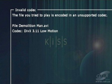DivX 3.11 není podporováno
