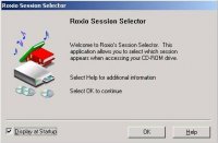 WinOnCD 3.8 Roxio session selector