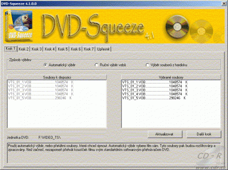 DVD squeeze - krok 1