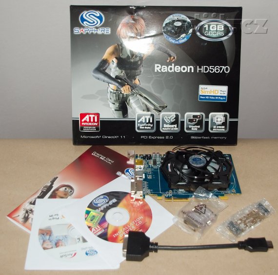 Sapphire Radeon HD 5670 - obsah balení