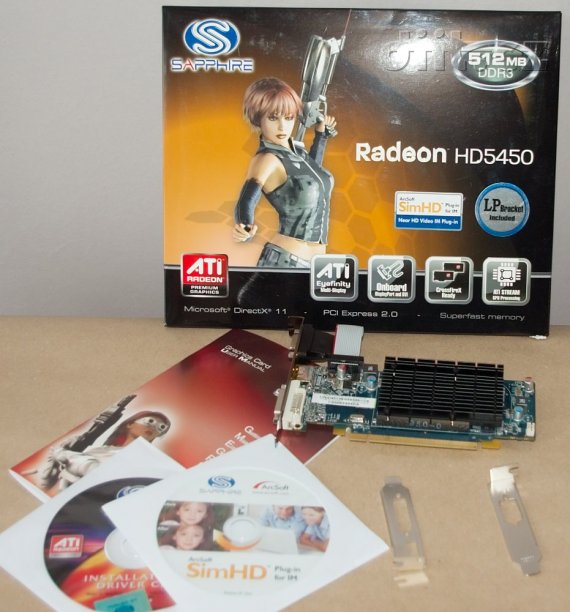 Sapphire Radeon HD 5450: obsah balení