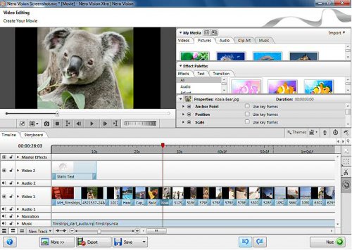 Nero Multimedia 10 Vision Xtra - video edit