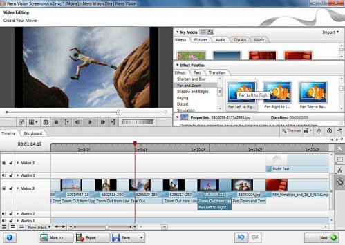 Nero Multimedia 10 Vision Xtra - video efekty