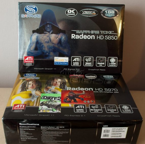 Sapphire Radeon HD 5850 TOXIC + HD 5970 OC: krabice