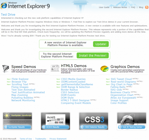 Internet Explorer 9 Platform Preview 2