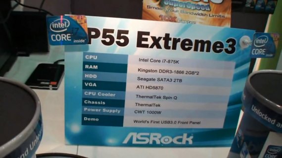 ASRock P55 Extreme3 - popis sestavy předváděné na Computexu