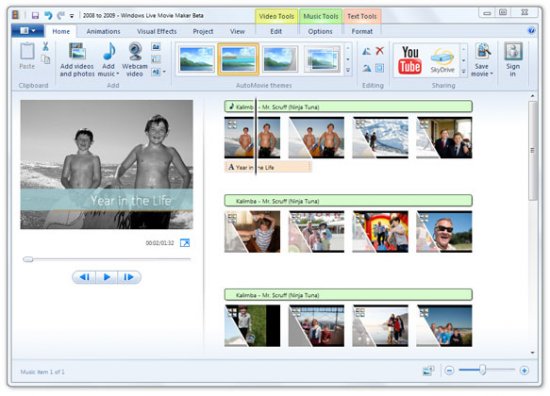 Windows Live Essentials 2011 - automovie