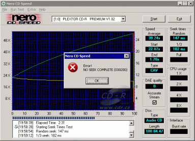 Plextor Premium - CDspeed čtení CD-DA 100min na CD-R