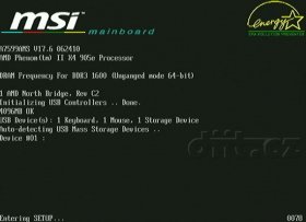 MSI 870A-G54 - BIOS: POST s výpisem