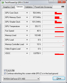 GeForce GTX 460: GPU-Z