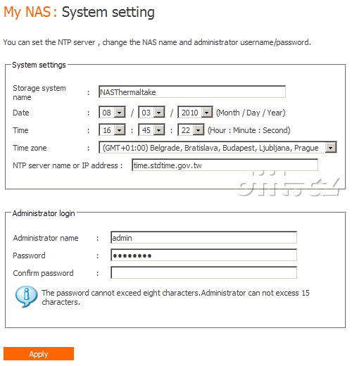 Thermaltake Muse X-Duo RAID - My NAS - system setting