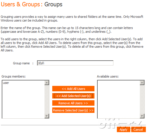 Thermaltake Muse X-Duo RAID - Users - group create