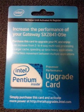 Intel Upgrade Card pro Gateway SX2841-09e