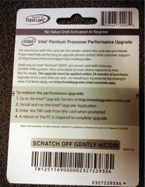 Intel Upgrade Card pro Gateway SX2841-09e - instrukce