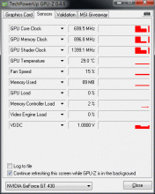 GeForce GT 430: GPU-Z