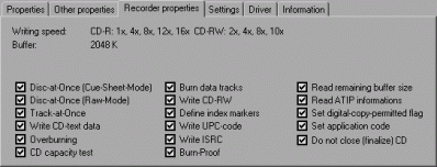 Plextor 16/10/40A - Feurio - Recorder properties