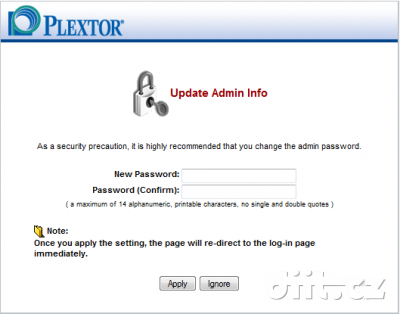 Plextor PX-NAS2 - změňte heslo admina
