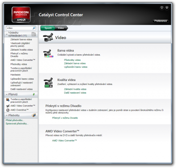 Nový AMD Catalyst Control Center: vyhledávání