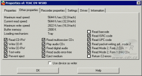 Teac DV-W50D Feurio čtení