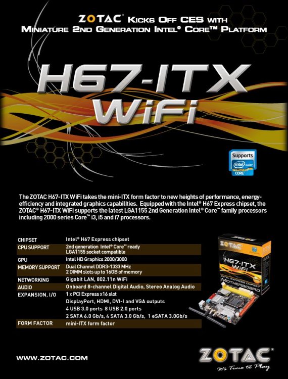 Zotac H67-ITX WiFi - leták