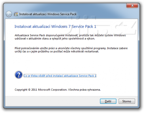 Instalace Windows 7 SP1