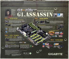 Gigabyte G1.Assassin: popisky na zadní části krabice