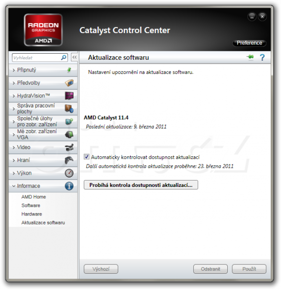 AMD Catalyst Control Center 11.4 - aktualizace