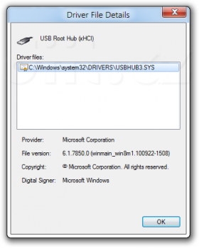 „Windows 8“ M1 - USB Root Hum (xHCI) - Driver File Details