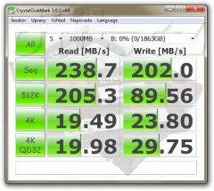 CrystalDiskMark: 2TB WD RE4GP + SSD Cache