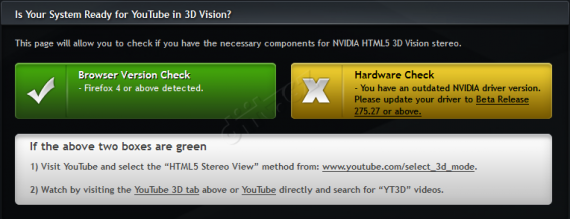 YouTube a podpora Nvidia 3D Vision
