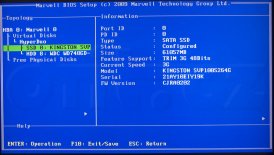 Marvell BIOS - Informace o SSD