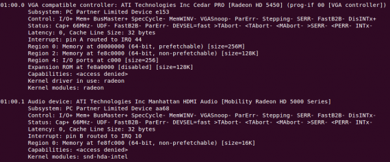 Ubuntu 11.10, lspci -vvv (Radeon HD 5450)
