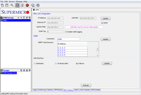 SuperMicro IPMIview: nastavení BMC