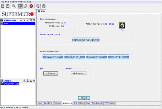 SuperMicro IPMIview: restart serveru