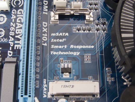 mSATA slot pro Intel Smart Response Technology na desce Gigbayte GA-Z68AP-D3