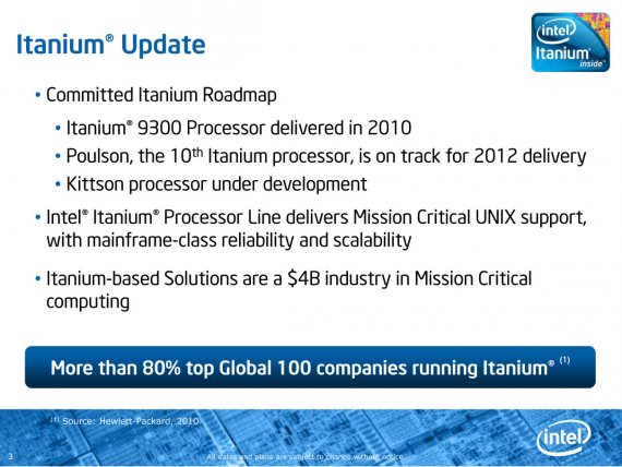 „Poulson“ Prezentace (3) - Itanium Update