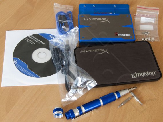 Kingston HyperX SSD 120GB upgrade kit - obsah balení