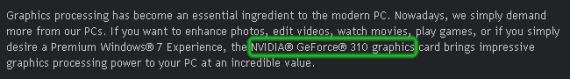 Nvidia GeForce 405 - popis s chybou