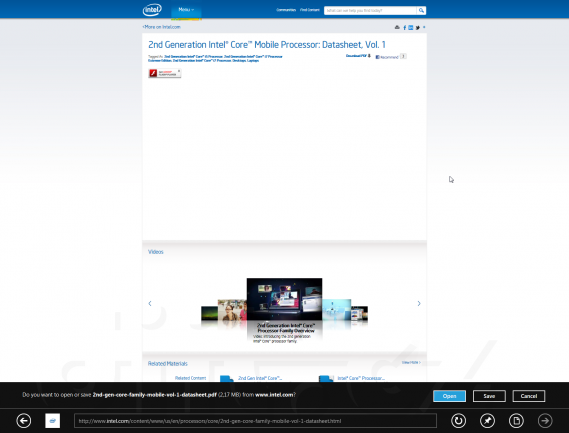 Web Intelu v Metro-Internet Exploreru - PDF lze pouze stáhnout