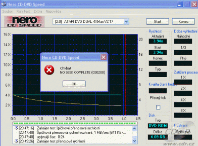 MSI DR-4A (8404A) - CDspeed čtení DVD+R video